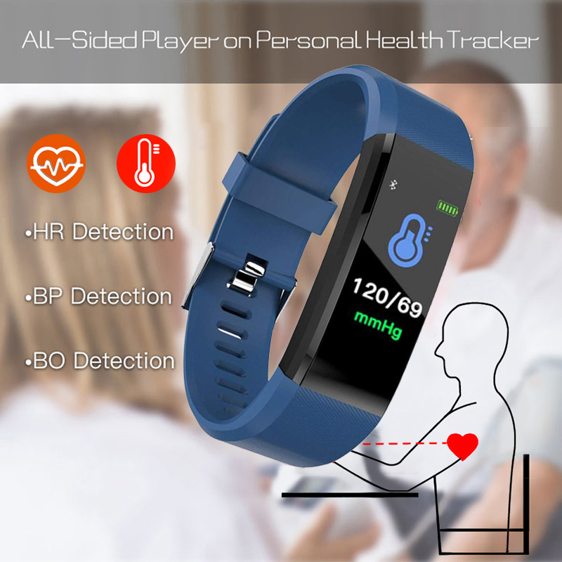 Heart Rate Fit Bit Smart Band Bracelet Watch 115 plus with Step Calories Mileage Blood Pressure Sleep Monitoring