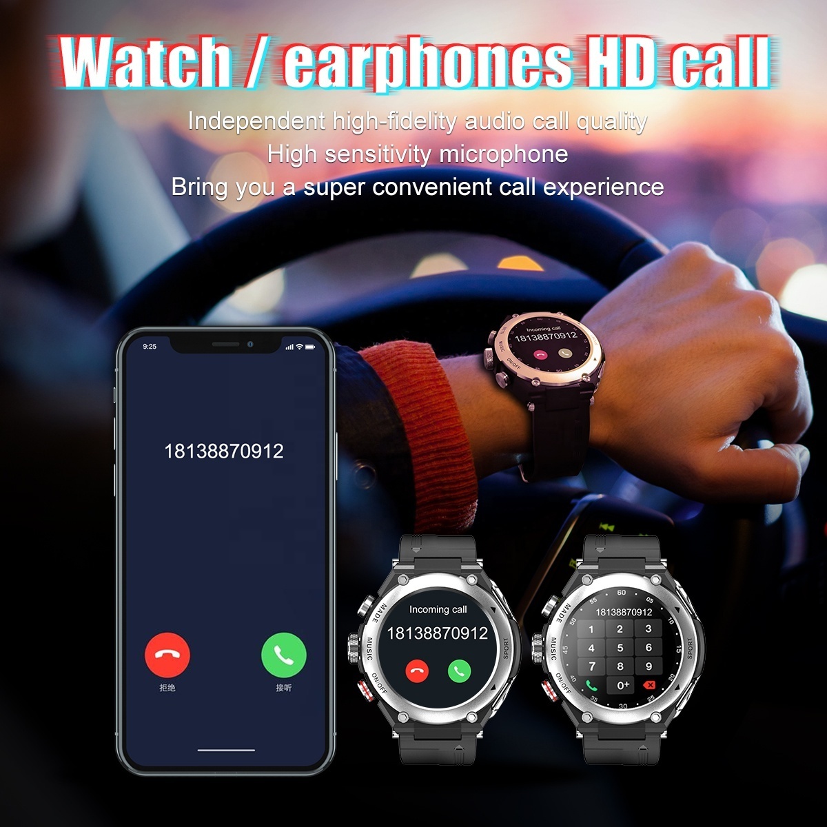 Wireless Headphones Earbuds Fitness Bracelet Wireless Earphones GPS Watch Tracker 2 In 1 Waterproof OEM Smart Watch Supplier