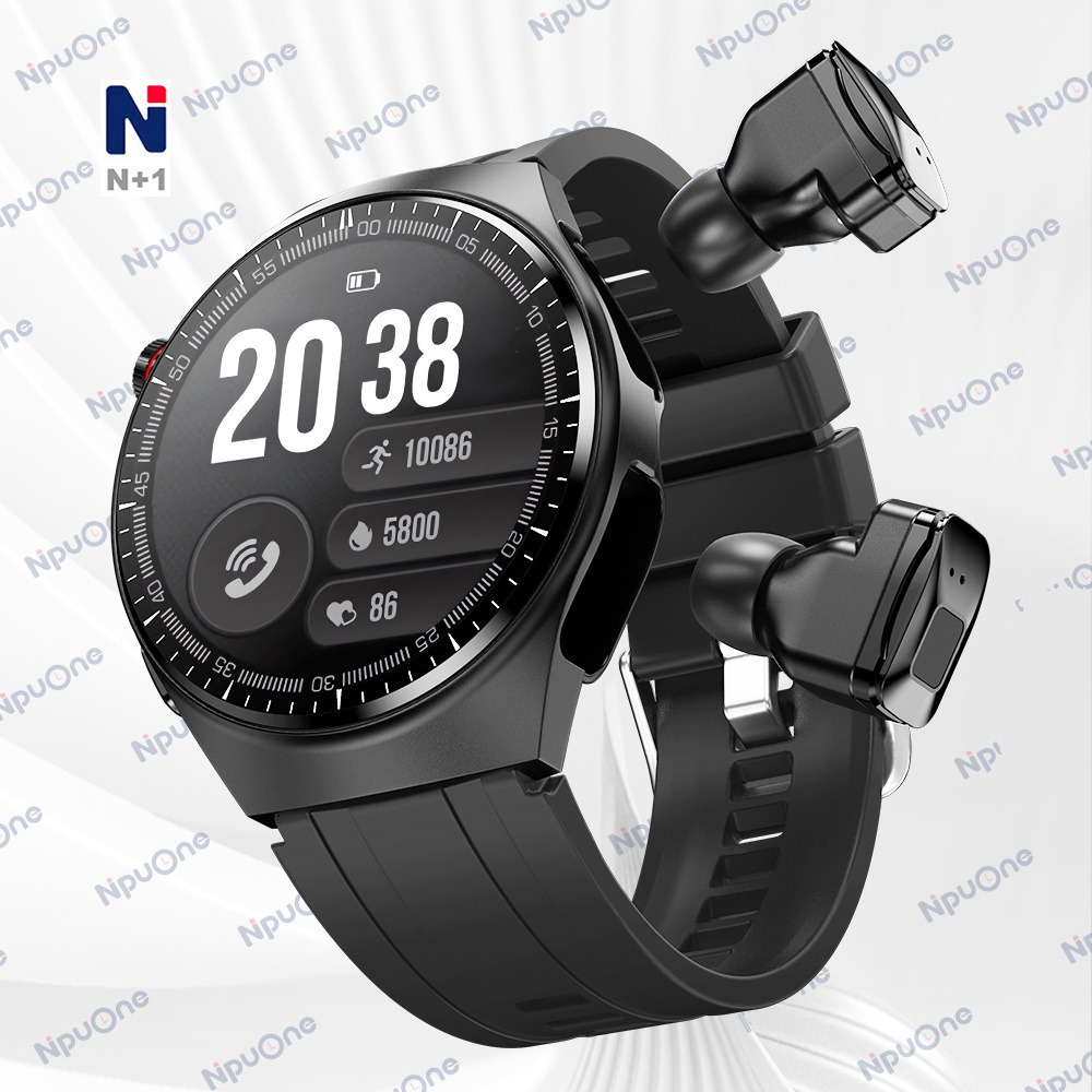 2024 new High quality round screen CE ROHS Smartwatch for shopping malls Reloj Inteligente NJH32 Smart Watch with earbuds