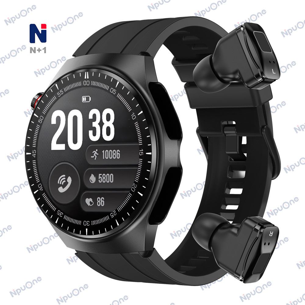 2024 new High quality round screen CE ROHS Smartwatch for shopping malls Reloj Inteligente NJH32 Smart Watch with earbuds