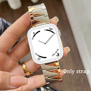 Stainless Steel Gold Metal Bracelet Watch Strap For Apple Watch Band 38 40 41 42 44 45 mm for iWatch Series 8 7 6 5 Watchband