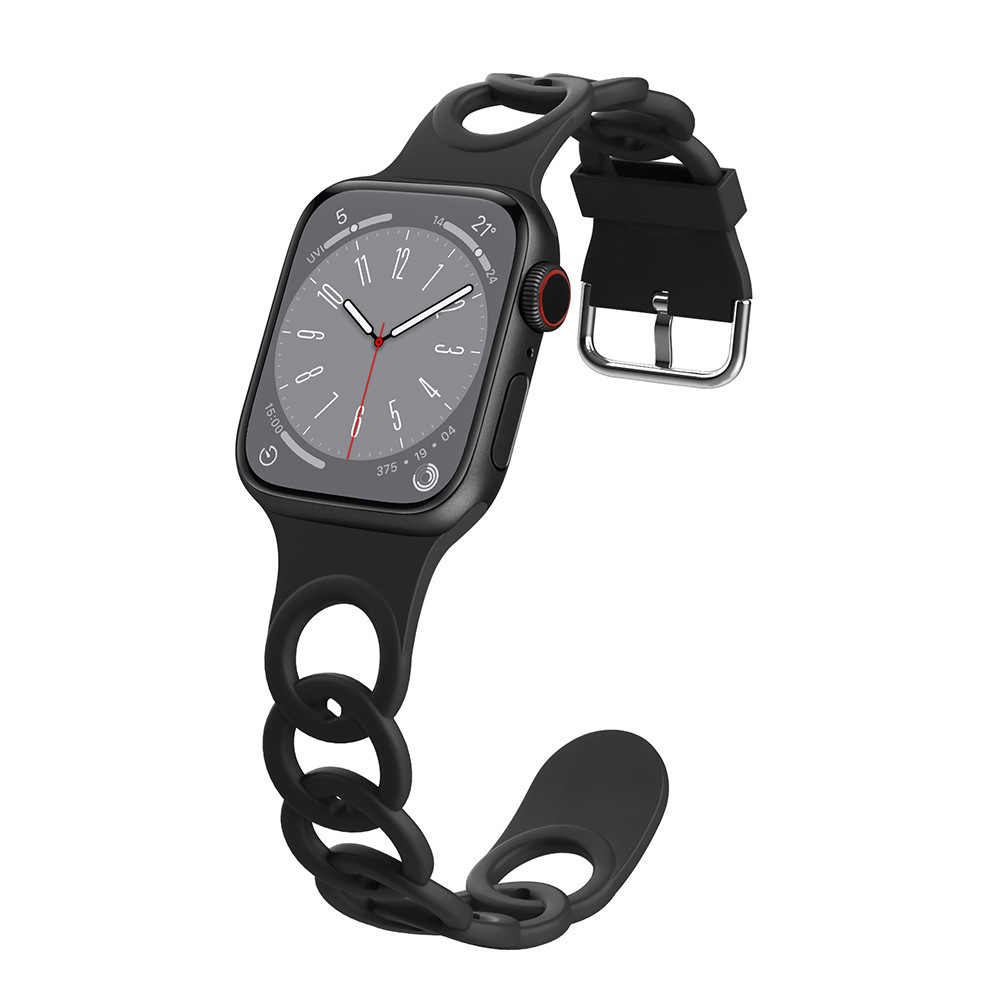 Women Donut Thin Hollow-Out Sport Silicone Strap For Apple Watch Band 38 40 41 42 44 45 49 Mm Iwatch Se 8 7 6 5 Wristband