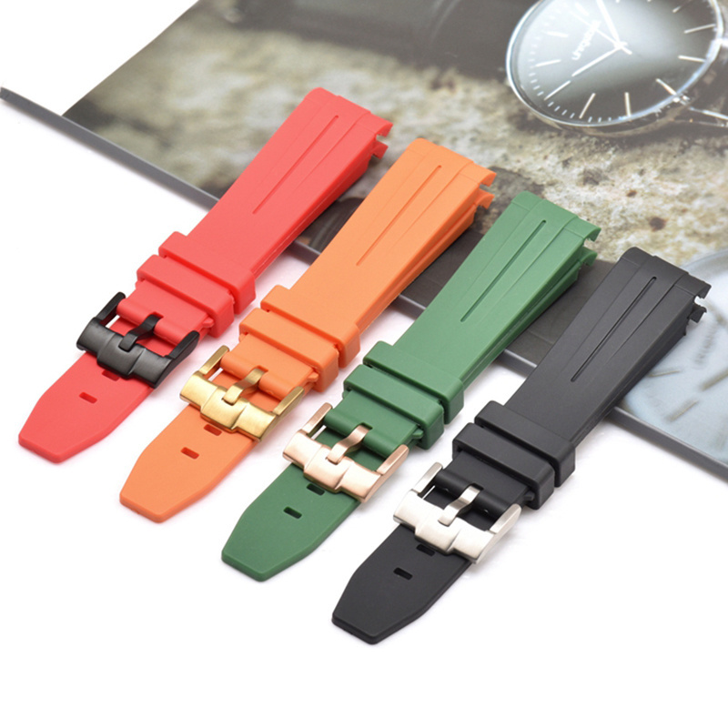 20mm 21mm 22mm Curved End Silicone Rubber Watch Band For Rolex Omega Joint Moonswatch Men Women Watch Strap Bracelet Wristband