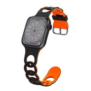 Women Donut Thin Hollow-Out Sport Silicone Strap For Apple Watch Band 38 40 41 42 44 45 49 Mm Iwatch Se 8 7 6 5 Wristband