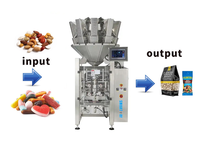 Vertical filling sealing Multihead Weigher Packing Machine Grain Tea Seed Coffee Beans Weighing And Packaging Machine 1KG