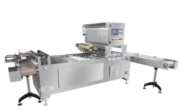 Automatic gas flush vacuum tray sealer fast food packaging machine modified atmosphere packing machine with multihead weigher