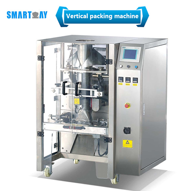 CE Fully automatic weighing filling sealing pillow bag frozen hot pot food seafood  vertical packing machine for dumpling