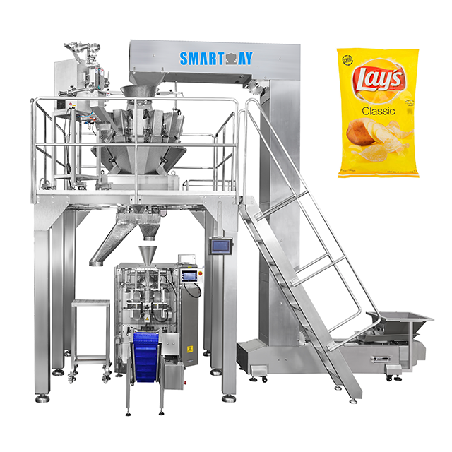 Automatic Weighing Filling Nitrogen Snacks Popcorn Packaging Machine VFFS Plantain Potato Chips Vertical Packing Machine Price