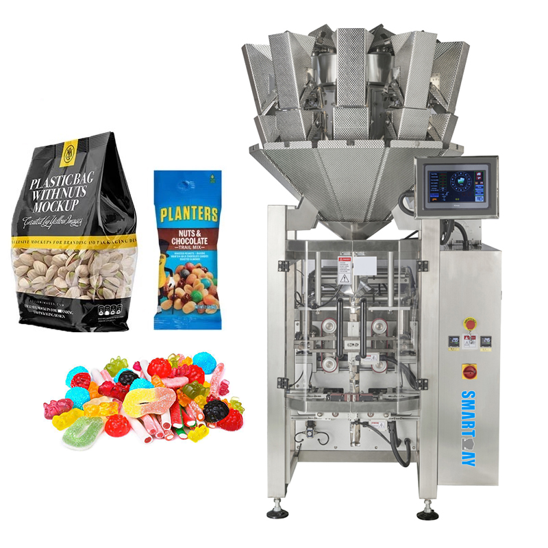 SmartWeigh Vertical Full Automatic Filling Weighing Gummy Soft Cotton Candy Pillow Bag Packing Machine