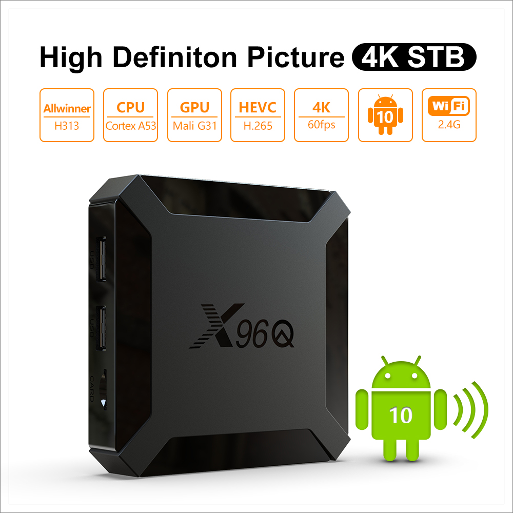 Super cheap mini pc X96Q 4k smart tv box android 10 1G 8G OEM logo for global streaming IPTV