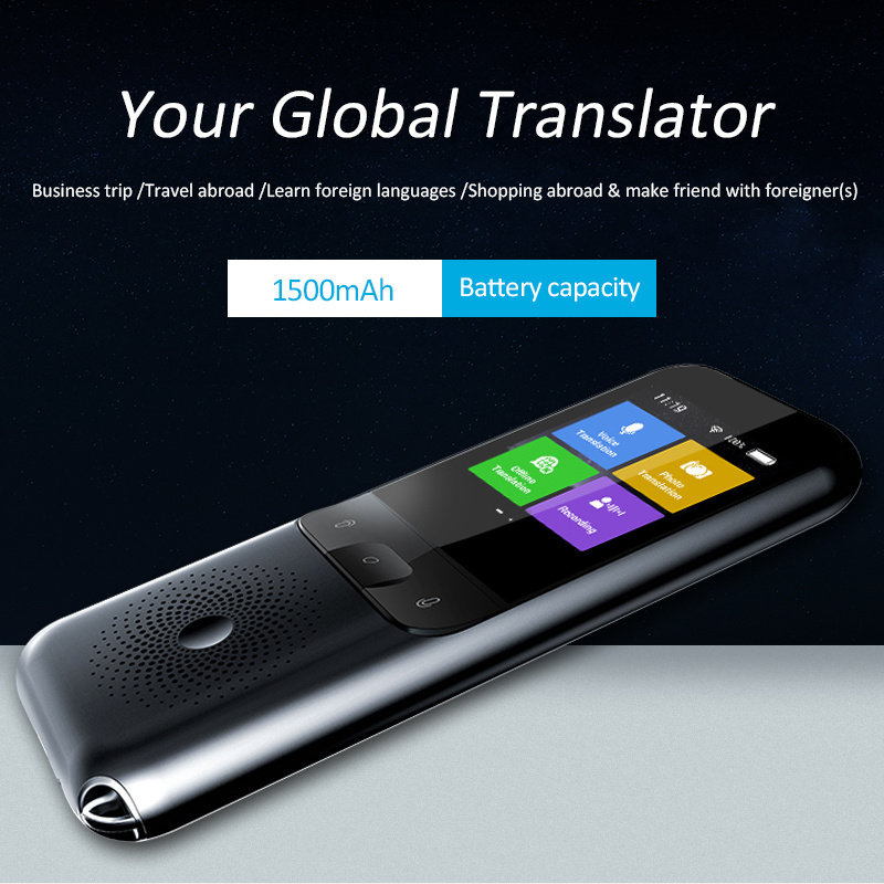 T11 global languages wifi translation machine offline voice translator Spanish Russian Arabic Japanese Manu instant interpreter