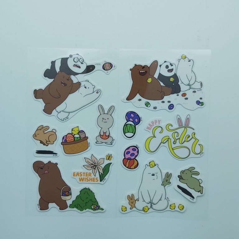 Custom No Glue Self Adhesive Removable Reusable Cartoon Stickers For Kids