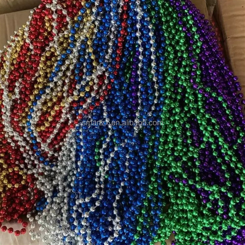 Carnival Party Bead Chain Wholesale Festival Decorative Mardi Gras Beads Assorted Party MOT Beads Necklace