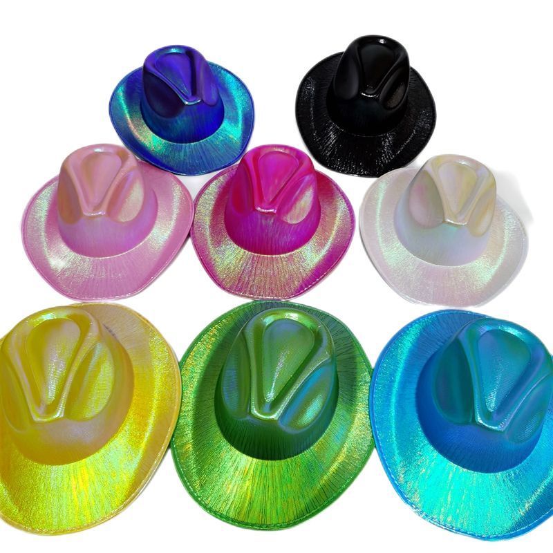 Cheap Colorful LED Light Up Hat Adult Cowboy Cowgirl Hat for Halloween Christmas Party EDC Cosplay costume Kids Hats