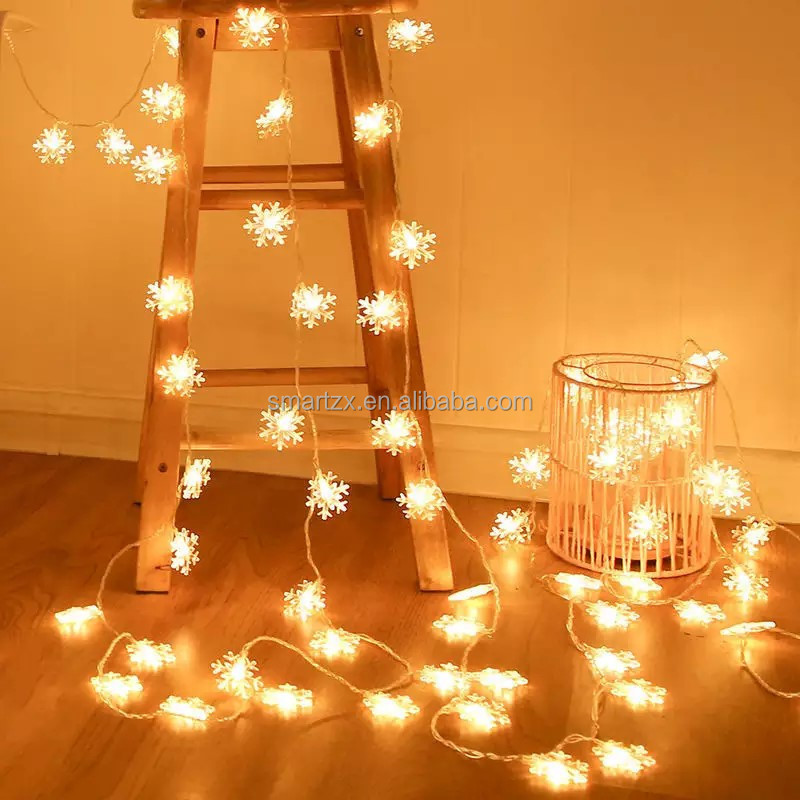 Amazon hot Christmas Decoration Snowflake Pendant LED Fairy String Light LED snowflake Christmas Light