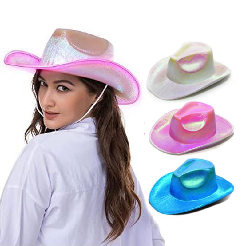 Hot selling Light Up Cowboy Hat Led Neon Cowboy Hat for Wedding Carnival Festival Party Costume Hats