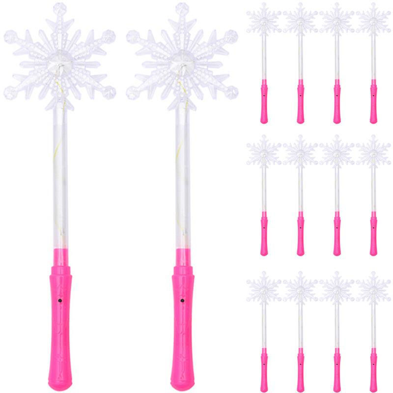 Factory Price Christmas party supplies LED Toys Snowflake Stick Light Up Snow Magic LED Wand