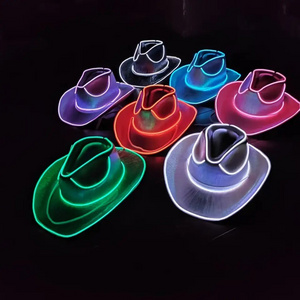 Cheap Colorful LED Light Up Hat Adult Cowboy Cowgirl Hat for Halloween Christmas Party EDC Cosplay costume Kids Hats