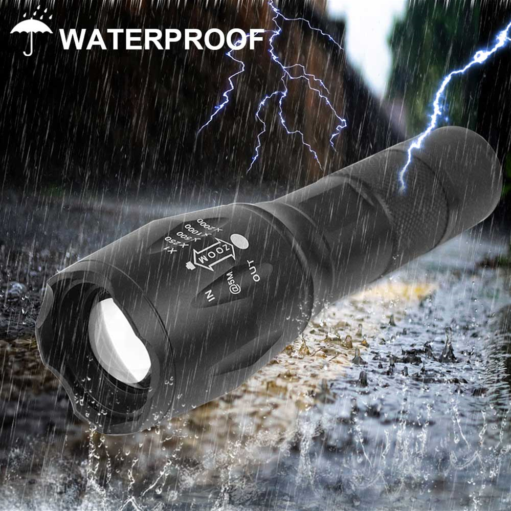 Hand LED flash torch light Outdoor XML T6 Waterproof LED Zoomable Camping Flashlight For Bike