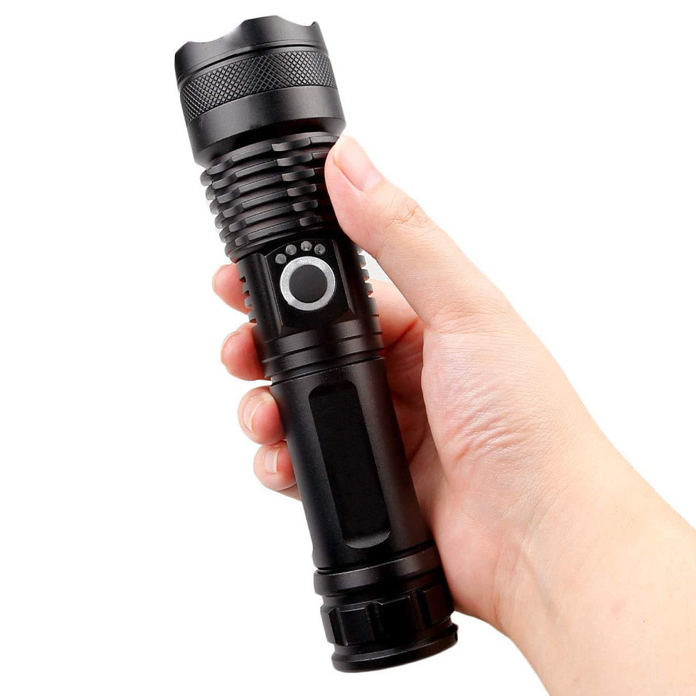 35 Years Factory Experience USB Rechargeable Lampe Torche Waterproof Torchlight Powerful Led Flashlight Black Luminous Light OEM