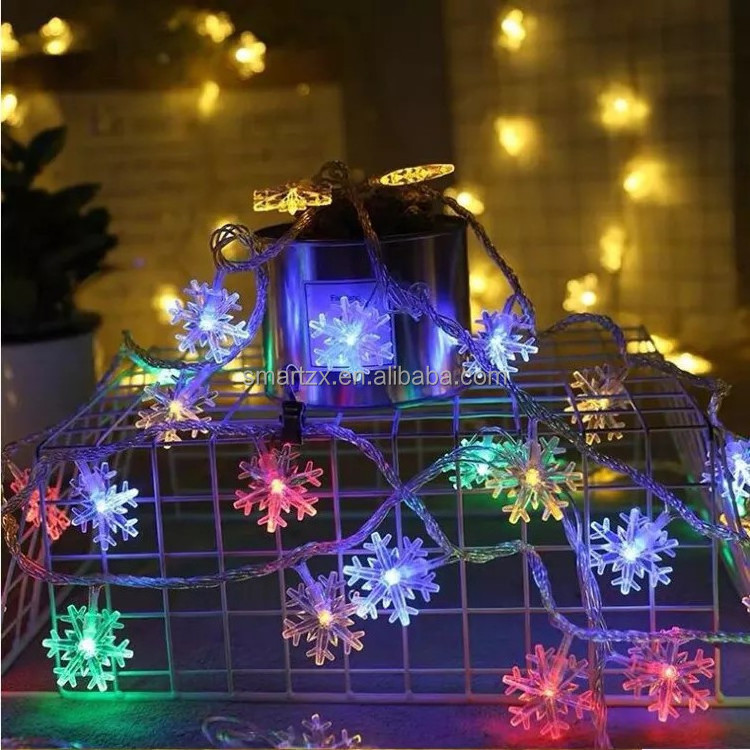 Amazon hot Christmas Decoration Snowflake Pendant LED Fairy String Light LED snowflake Christmas Light