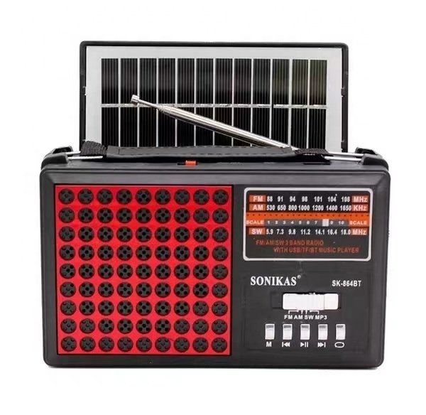 Portable handheld Radio With USB Rechargeable Light Solar Panel Emergency Powered Am Fm Sw Radio