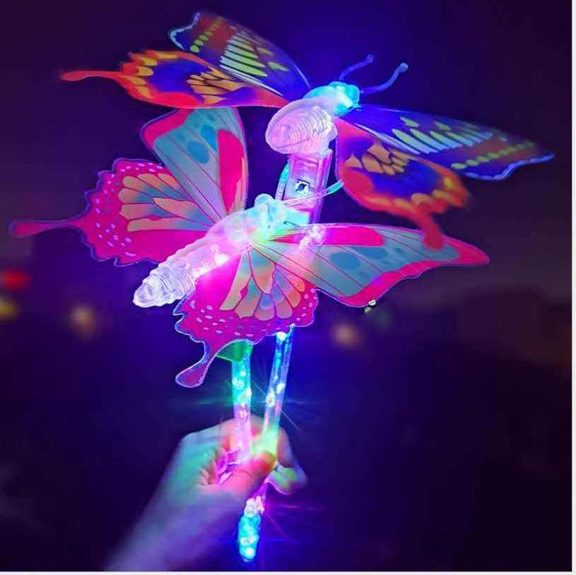 Hot Sale Children Shining Butterfly Flying Stick LED Magic Star Fairy Wand Light Stick Toy Wholesale