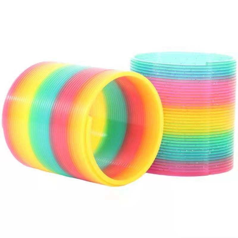 Factory Wholesale Soft Magic Rainbow Spring Coil Toys For Kids Gifts Early Educational Toys Magic Spring Rainbow Circle