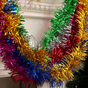 Low Price Wholesale Christmas decorations tinsel Decorative Christmas Tinsel for Party Festive event color bars