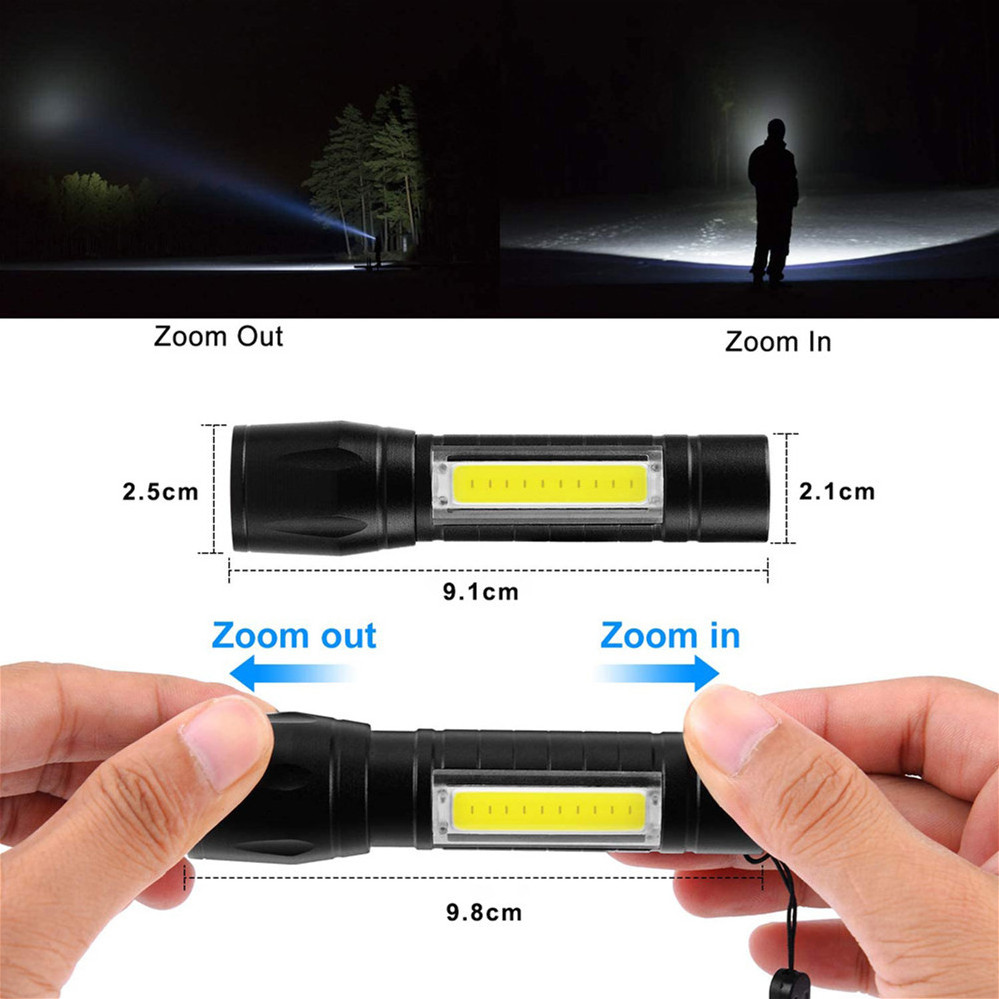 Led Flashlight Rechargeable USB Torch Mini Small Light Super Bright Spotlight Handheld Portable Lamp Camping ZOOM Flashlight 0.1