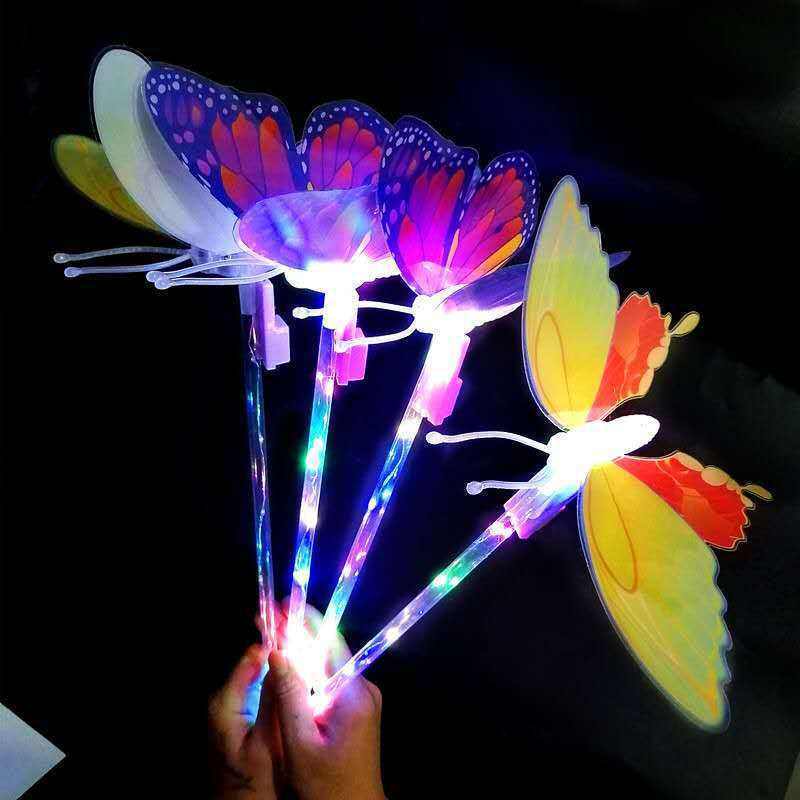 Hot Sale Children Shining Butterfly Flying Stick LED Magic Star Fairy Wand Light Stick Toy Wholesale