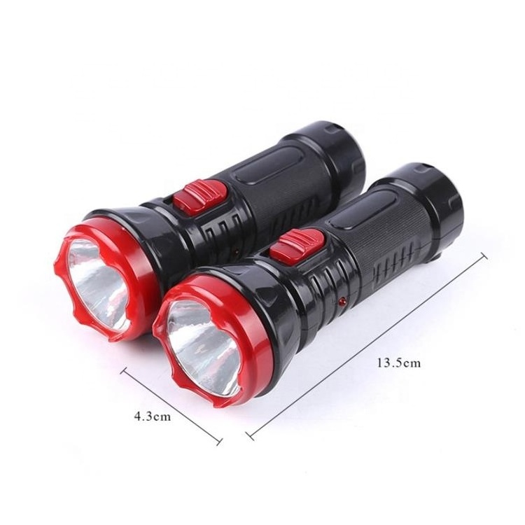 Cheap Portable ABS led torch light built-in charging plug rechargeable 1W flashlight outdoor home emergency plastic flashlight