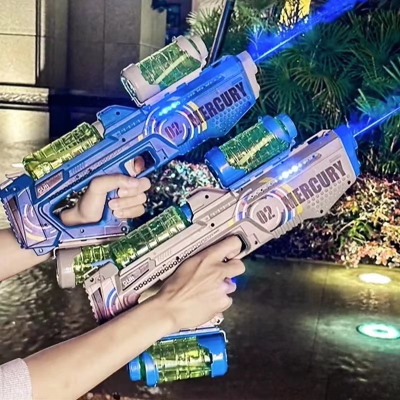 Wholesale New large electric water gun toy dazzling light summer high capacity high speed water gun