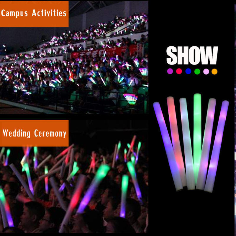 Promotion Mixed Color 18 Inch Promotional Party Flashing EVA Led Light Up Foam Stick for Concert Atmosphere 48cm Rave Batons