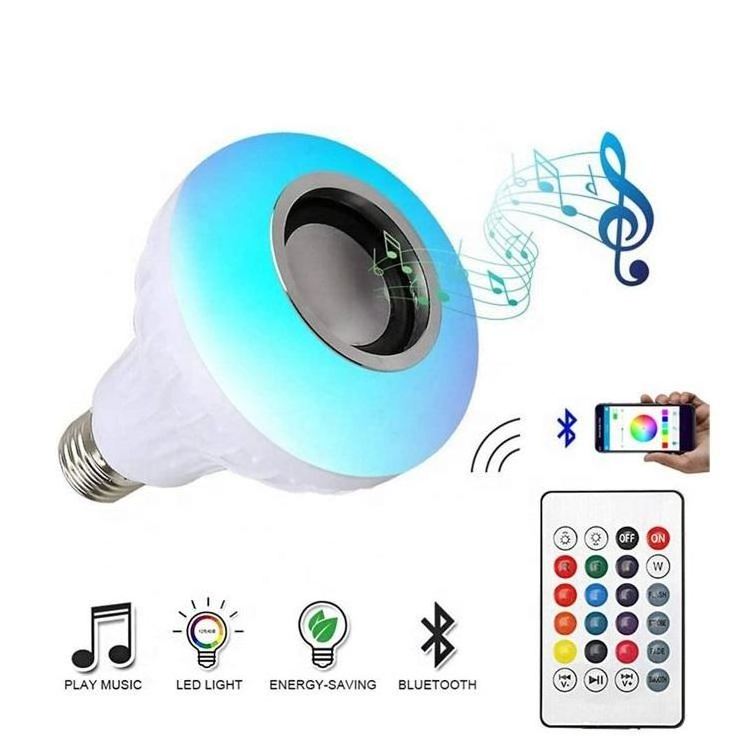 Music Play Lamp Color Changing Wireless Speaker Remote Intelligent  E27 RGB Smart Led Light Bulb