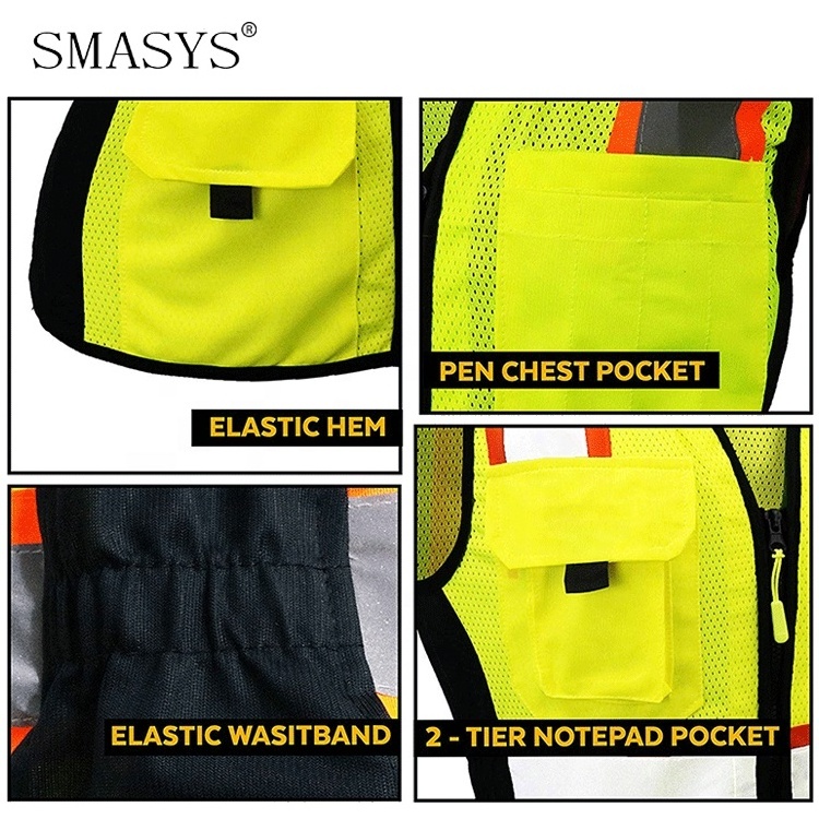 SMASYS Designs Women Hi Vis Reflective Safety Vest with logo