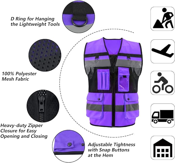 SMASYS RTS Fast Shipping 5cm Reflective Tape Safety Back Cross Vest Best Seller Polyester Mesh Breathable Safety Vest