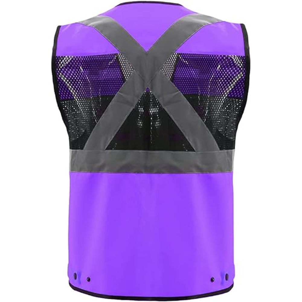 SMASYS RTS Fast Shipping 5cm Reflective Tape Safety Back Cross Vest Best Seller Polyester Mesh Breathable Safety Vest