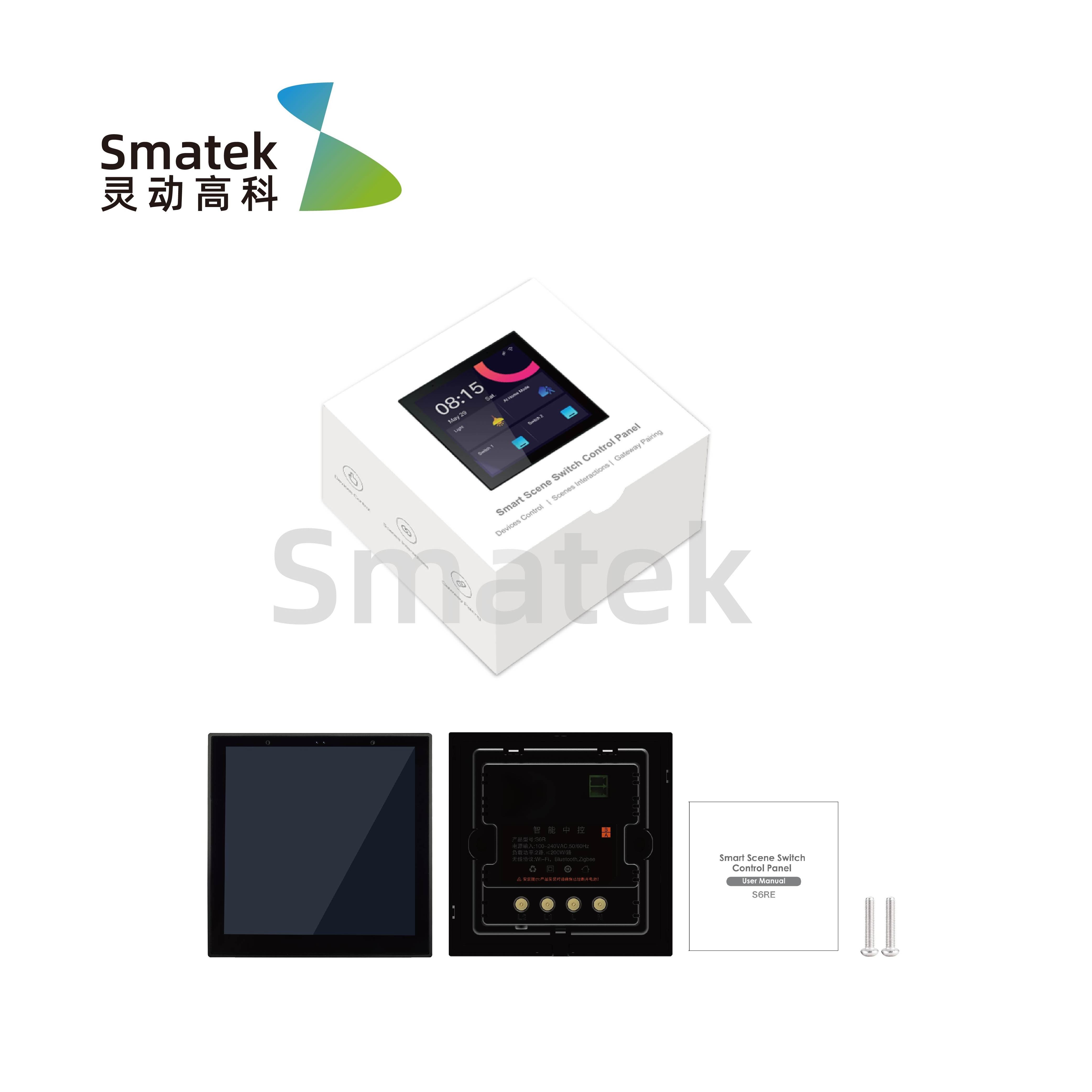 2024 New Tuya Switch Smart Home Wifi Zigbee Touch Panel Smart Life App Remote Control Relay PC Switch S6RE