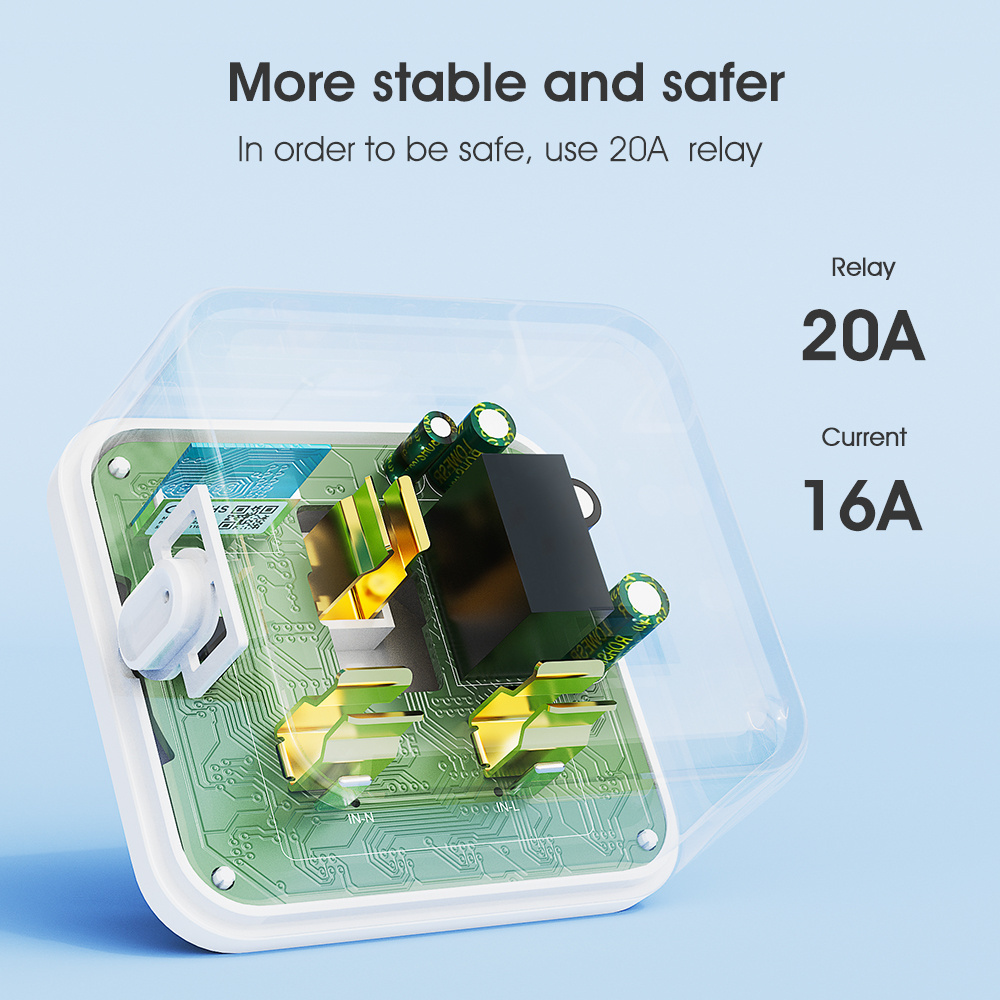 SMATRUL Power Monitor Timer APP Voice Works With Alexa Google Home EWeLink Smart Home Plug UK Socket 16A WiFi