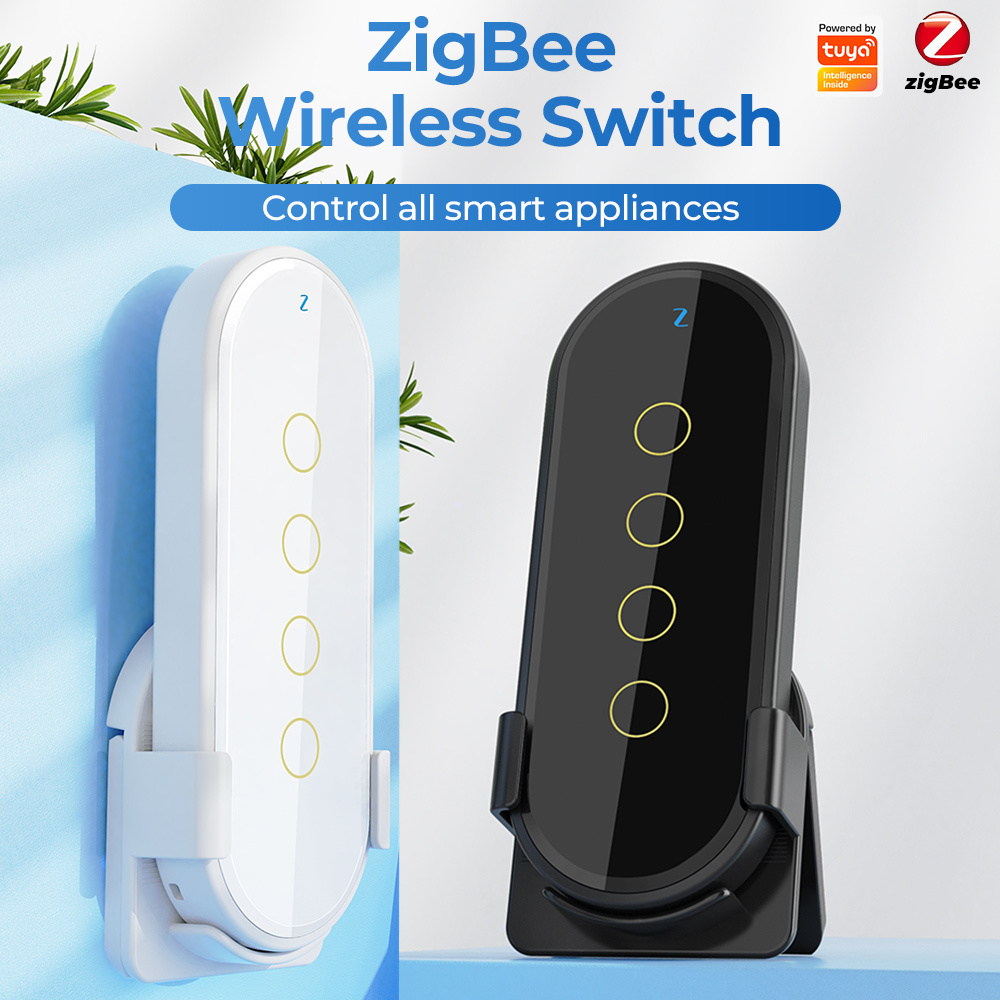 SMATRUL Tuya ZigBee Wireless Smart Home Scene Switch 4 Gang 12 Scene Touch Light Switch Remote Control Smart Life App