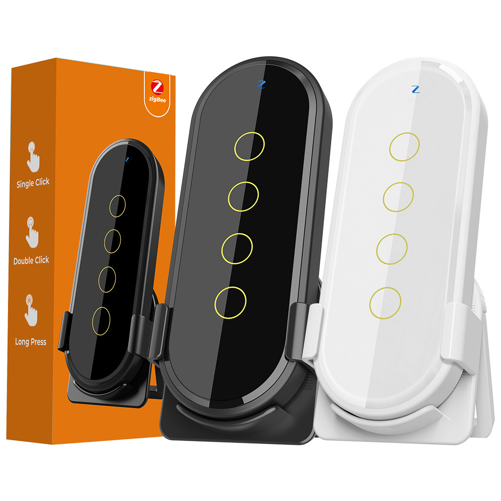 SMATRUL Tuya ZigBee Wireless Smart Home Scene Switch 4 Gang 12 Scene Touch Light Switch Remote Control Smart Life App