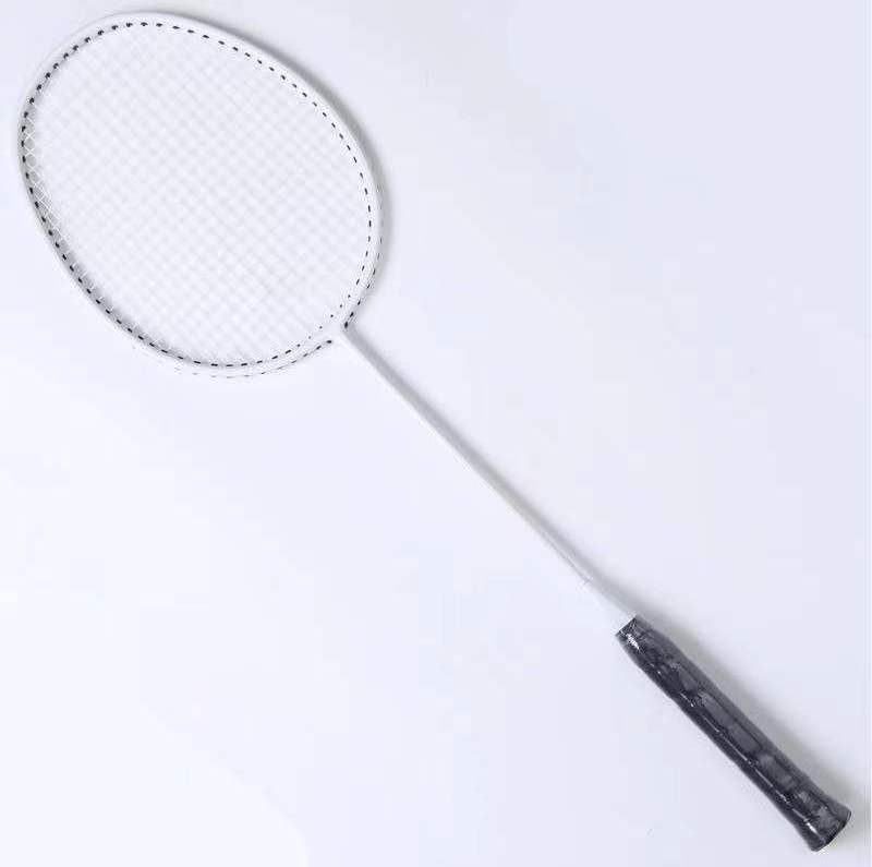 Badminton Supplies 84g Racket OEM ODM Top Quality Aluminum Carbon White Racket