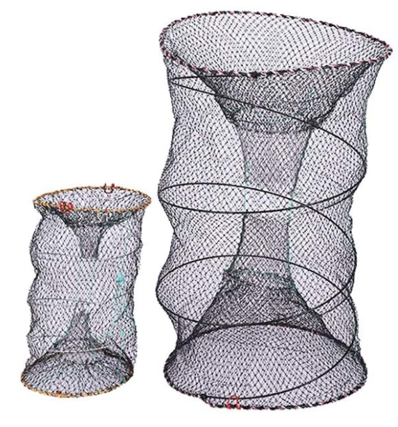 Plastic Coated Spring Cage 35cm*60cm Crayfish Trap Collapsible Crab Traps Folding Crab Trap for Lobster Shrimp Crayfish Crab