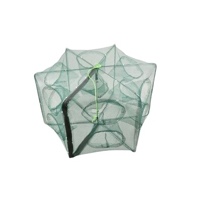 Folding Nylon Fishing Net Trap Cage Green Catching Cast Nets Fishing Umbrella Netting 6 8 12 16 Holes for Small Fish River