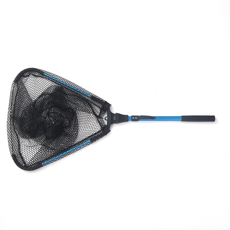 Rubber Coated Freshwater or Saltwater Floating Fishing Nets red Foldable Telescopic Fly Fishing Carp Landing Net