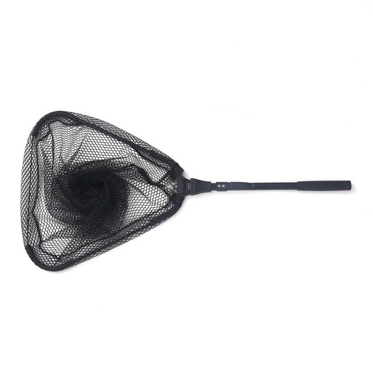 Rubber Coated Freshwater or Saltwater Floating Fishing Nets red Foldable Telescopic Fly Fishing Carp Landing Net