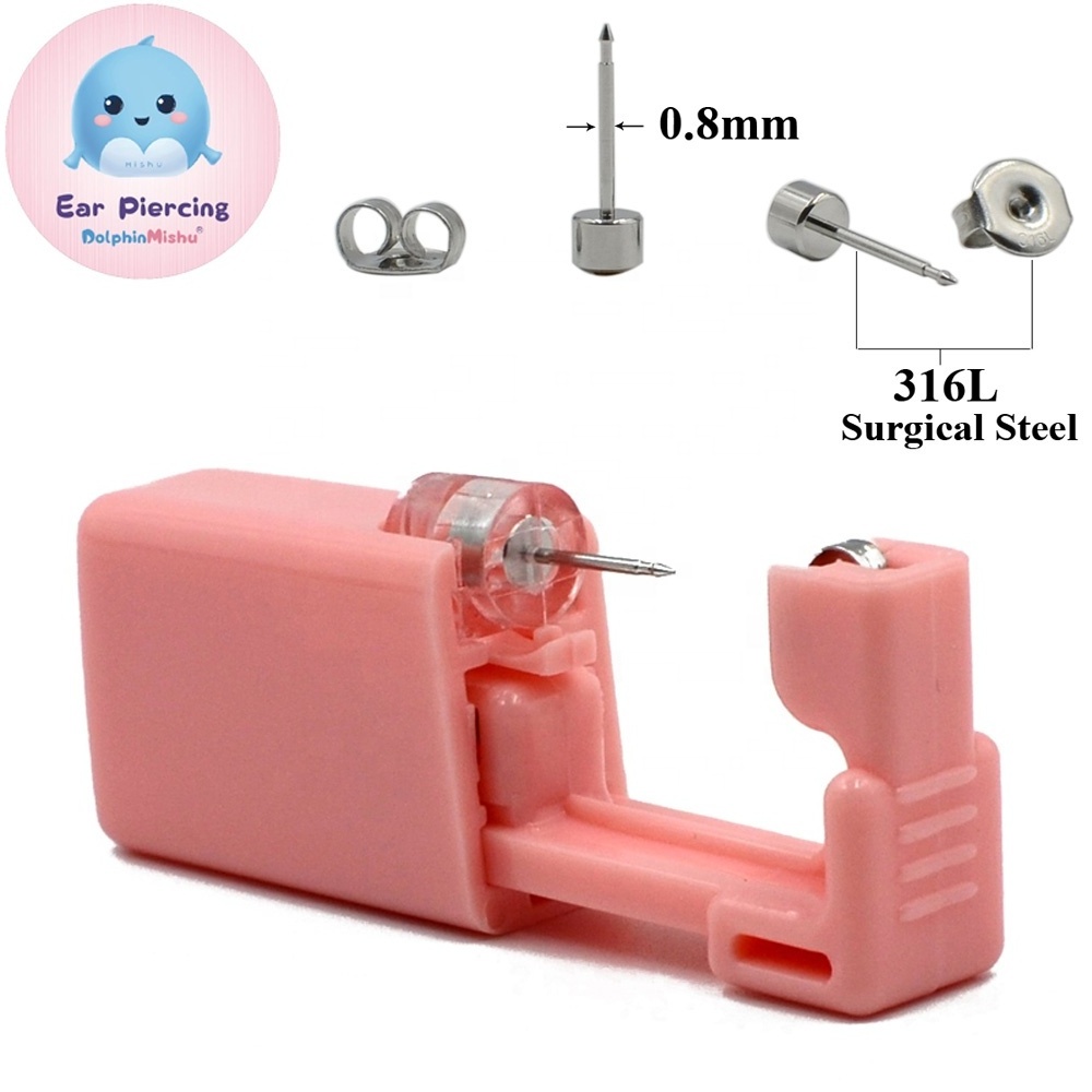 Dolphin Mishu 316L Stainless Steel Disposable Ear Piercing Unit Safe Sterile Easier Piercing  Gun Earring Studs Body Piercing