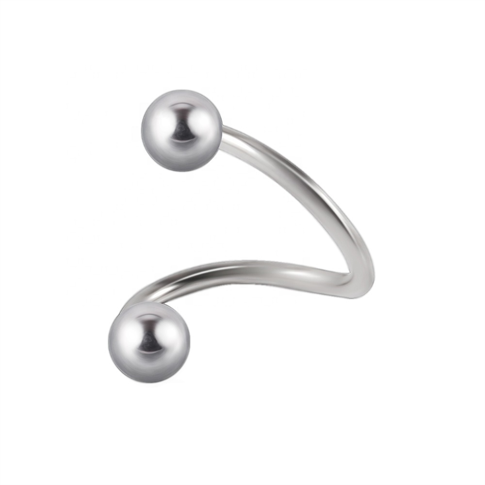 Surgical Steel Spiral Twisted Lip Ring Nose Rings 16 Gauge Ear Cartilage Helix Piercing Body Accessories Jewelry