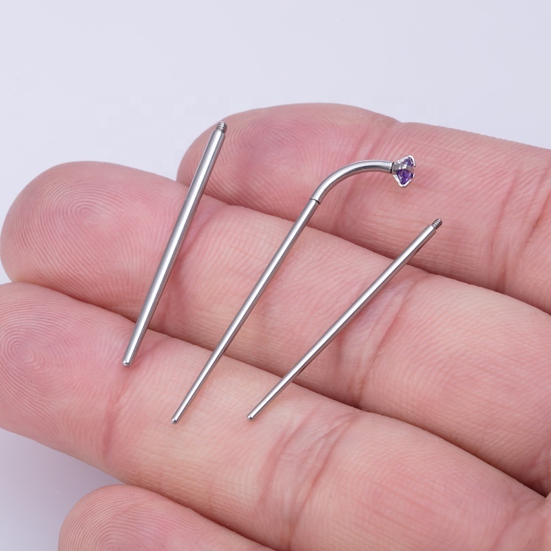 Surgical Steel Pull Pin Tools Insertion Taper Pin  Labret Dermal Nose Nipple Profession Body Piercing Connect Tools Kit